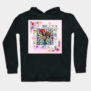 Galo de Barcelos, Portuguese Folk Art Hoodie